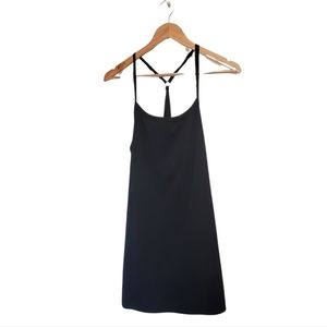 Womens Racerback Athletic Skort Dress | Performance Material | Black | Size L